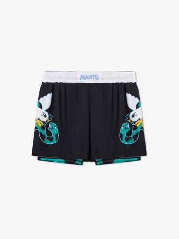 MANTO hybrid fightshorts dove - black
